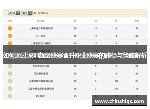 如何通过深圳超级联赛晋升职业联赛的路径与策略解析
